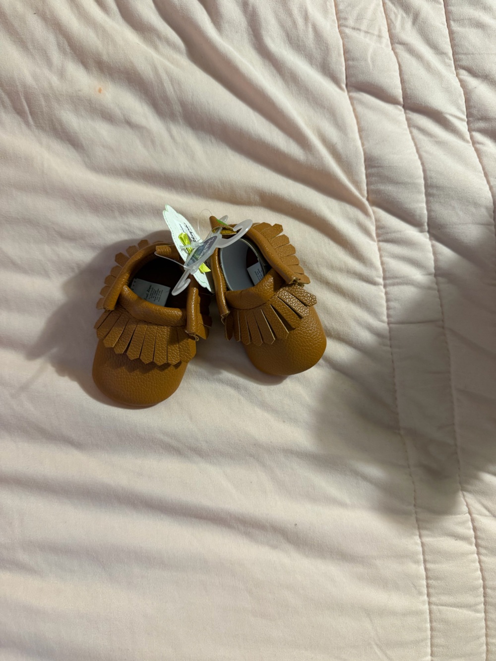 Kids Fringe Moccasin Baby Shoes - Brown